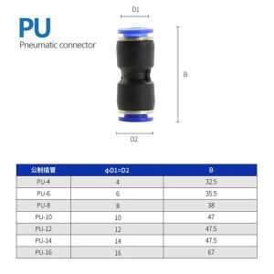 Đầu Nối Ống Khí Nén Bằng PU PE 4mm 6mm 8mm 10mm 12mm 16mm