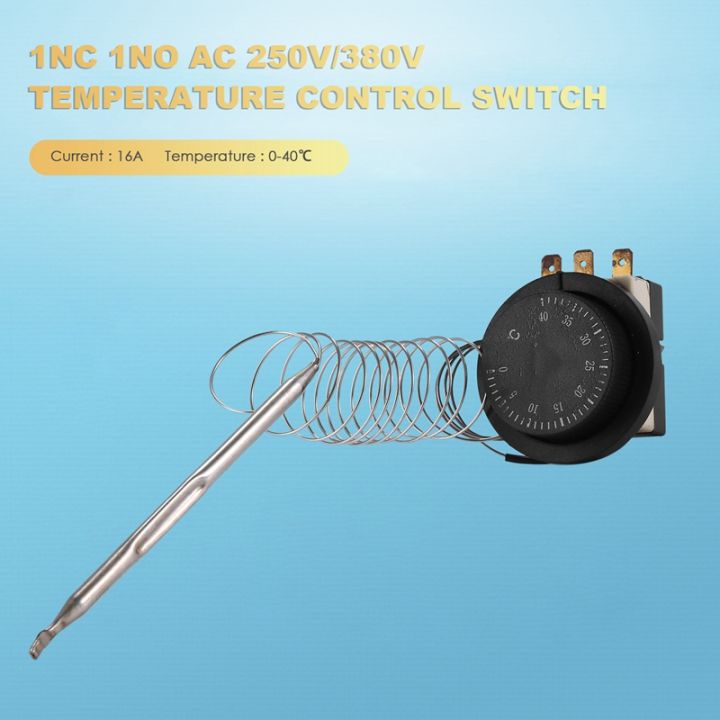 1NC 1NO AC 250V/380V 16A 040C Temperature Control Switch Capillary
