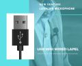 New Venture USB Lapel Microphone with Collar Clip and Custom Noise Reduction for Laptop Computer. 