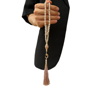 99 hạt tasbih hạt người Hồi giáo cầu nguyện ngọc trai nhân tạo hạt mịn kết thúc cho kinh nghiệm tôn giáo và thanh thản
