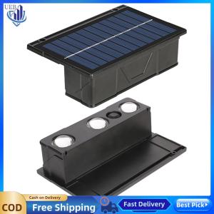 [Ueb Wholesale Center]2 Pack 3 LED Solar Wall Lamp IP65 Waterproof Sunlight Powered Lamp Solar Fence Wall Light for House Garage Porch Doorway