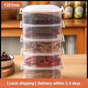 【Local shipping】 Kitchen Spice Storage Box Onion Ginger Garlic Fresh-keeping Box Multi-layer Food Sealing Moisture-proof Packaging Tank Household