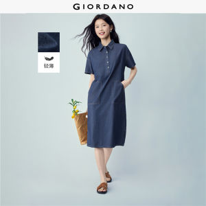 Giordano Beau Monde Women Dress 100% Cotton Denim Non-Stretch Free Shipping 13466503
