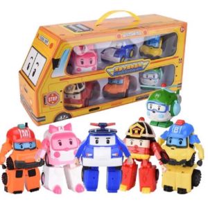 [HCM]Bộ 6 xe Robocar Poli biến hình nhựa tốt