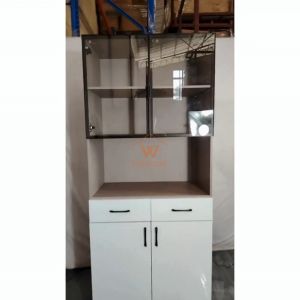 (FREE INSTALLATION) Wfurniture Buffet Cabinet Kabinet Dapur Glass Display Sideboard Rak Simpanan