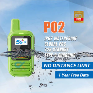 COD OKARADIO P02 Walkie Talkies Handheld Global Unlimited Range with Free SIM Card Long Range IP67 Waterproof Two Way Radio AI Noise Cancellation for Emergency