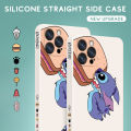 Hontinga Casing Case For Poco X5 Pro 5G Case Cartoon Anime Stitch Case Square Original Liquid Soft Silicone Edge Pattern Rubber Case Full Cover Camera Protection Cases Back Phone Casing Softcase. 