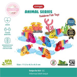 IQAngel Rainbow Fish Toys IQ678 Mainan Putar Bayi / Mainan Ikan Ikanan / Mainan Ikan Lucu / Mainan Edukasi Anak / Mainan Anak