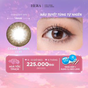 Lens cận nâu từ 0 đến 8 độ tổng hợp mẫu kính áp tròng cận màu brown Hàn Quốc Hera Lens