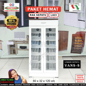 Distrindo - Lemari Rak Sepatu Paket HEMAT 5 Rak 7 Ruang+ Laci Serbaguna ATAS bisa untuk HELM