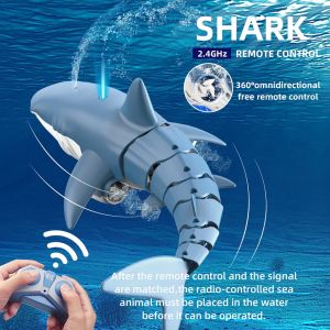 Jojotoy Mainan RC Ikan Hiu Remote Control 2.4G /Upgrade Jet Air Remote Control Perahu Mainan Kolam Renang Anak-Anak