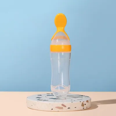 Spoon Bottle Feeder Feeding Silicone Squeeze Baby Spoon Kid Grade