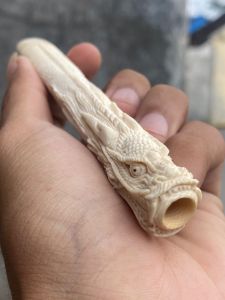 pipa gg asli lokal panjang 13cm model ukir naga mulus tebal