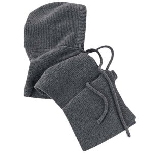 NEEUJ Korean Style Winter Balaclava Hat Solid Color Thick Knit Hood Scarf Combo Warm Skullies Bonnet Thermal Yarn Knitted Hooded Beanie Women