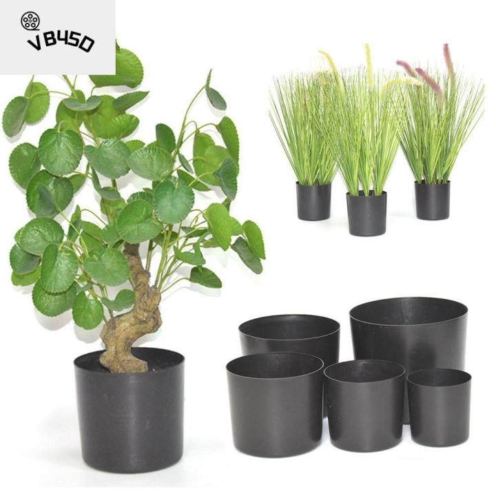 VB45D Flower Pot Black Garden Plastic Office Decor Succulent Nursery ...