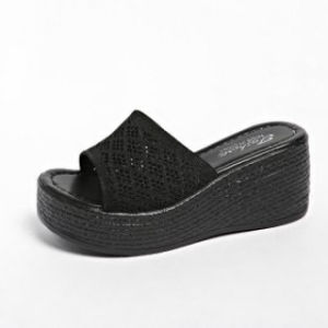 [Free Shipping] Plus-Size Ultra-High Heel Slippers For Women Wedge Slippers Comfortable Wedge Strap Slippers