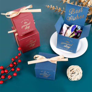 Valentines Day Candy Packaging Box with Ribbon/Chocolate Biscuits Snack Storage Gifts Suitable for Wedding Party Supplies/Decorative Accessories