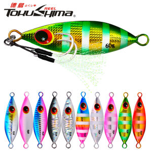 10Colors Heavy Sinking Minnow 10-60g Metal Slow Jig 3D Eyes Laser Fishing Bait 5-8.5cm Fishing Trolling Lure