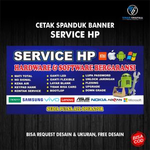 Cetak Spanduk Banner Service HP terbaru / Bisa Ganti Nama / dll / Free Desain