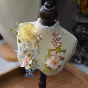 Bright Yellow Romantic Sweet Brides Barrettes Wedding Hair Accessory Hairbands Evening