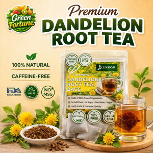 Dandelion Root Tea Bags Herbal Detox Drink Caffeine Free Liver Cleanse Digestive Wellness Tea