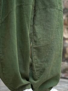 Elegant WomenS Cotton Linen Baggy Cargo Pants Vintage Elastic Waist Yoga Trousers Loose Casual Long Wide Leg Oversize Clothes