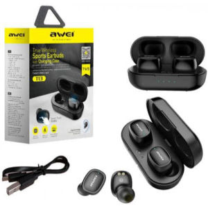 AWEI T13 Pro Original TWS Wireless Earbuds Bluetooth | Gaming | IPX6 Waterproof | Stereo Bass | Mic | Warranty