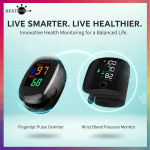 Bundle Wrist Blood Pressure Digital Monitor (FLK-W01) And Fingertip Pulse Oximeter Portable (SMH-01)
