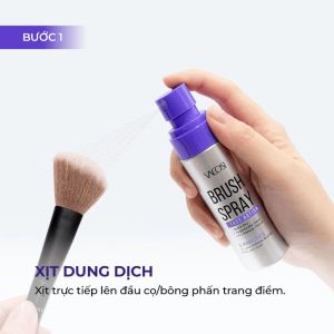 Xịt Rửa Cọ Khô VACOSI Làm Sạch Nhanh Chóng Giữ Lông Cọ Mềm Mịn Makeup Cleanser Kit Chai 60ml - - Hỗ trợ làm sạch các sản phẩm trang điểm chống nước và lâu trôi. - Giữ lông cọ mềm mại hạn chế khô cứng xơ rối và gãy rụng. - Duy trì độ đàn hồi và kéo dài