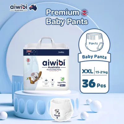 Aiwbii Ultra-Thin Comfort Pants Diapers M-4XL Breathable & Hypoallergenic Absorbent Baby Pull-Ups with Zero-Touch Design