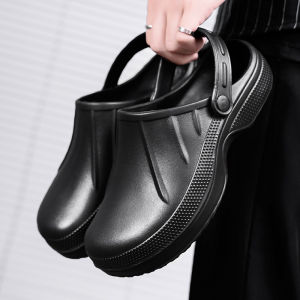 Cross-Border Slippers Mens Closed Toe Chef Shoes Kitchen Anti-Slip Oil-Proof Work Shoes Mens Dual-Use Sandals Mens Beach Shoes ㏇L0529