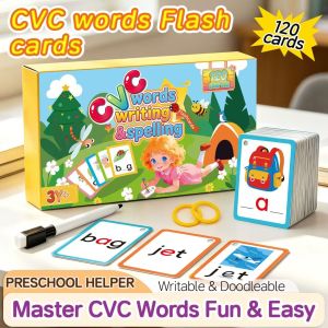 [SG Stock] CVC Phonics Flash Cards English Alphabet Spelling Cards Preschool Educational Learning Toys
