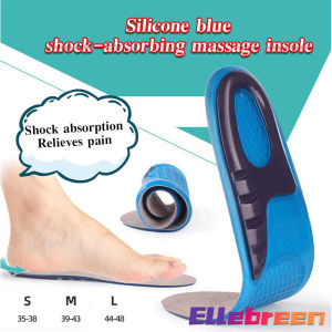 A pair of Silicone gel insole anti cracking Orthotic Sport Running Insoles support arch massage Elastic Shoes pads Cushion Blue