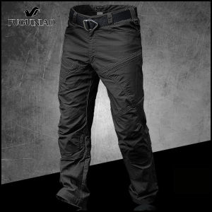 FUGUINIAO กางเกงคาร์โก้ผู้ชายยืดหยุ่นกันน้ำยุทธวิธี Jogger กางเกงเดินป่าเดินป่า Jogger กางเกงลำลองกางเกงขายาว Streetwear