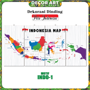Decor Art - 60x30 Cm Peta Indonesia Dekorasi Dinding Sekolah Kelas Rumah INDONESIA
