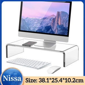 Multi-functional Office Computer Monitor Shelf Acrylic Storage Rack Desktop Keyboard Finishing Collection