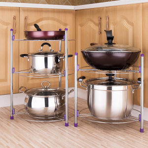 JustLiving 2/3/5 Layer Kitchen Pot Rack Stainless Steel Kitchen Stand Storage Rack Kitchen Utensil Cookware Organizer Pan Pot Racks
