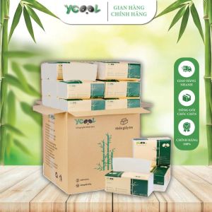 Khăn Giấy Tre YCOOL 4 Lớp Cao Cấp – Set 5 Gói Tiết Kiệm – Mềm Mại Dai Chắc Không Chất Tẩy Trắng