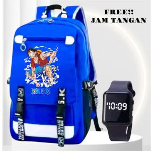 Js Stlye Tas Sekolah ONE PIECE G 0065 Uniseks Tas Ransel Bahu GandaTas Laptop Mochila 4in1 anak