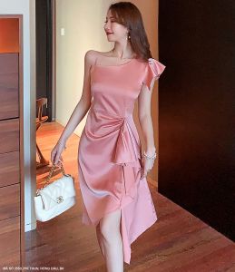 MYDU SHOP : MS 2550 Đầm Lụa Trễ Vai Sang Trọng Dáng Xòe Nữ Tính