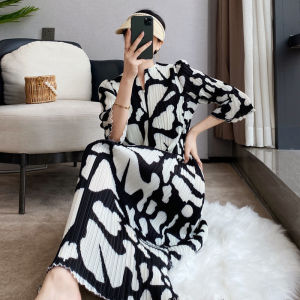 [NOVA Quality] Miyake Chân Váy In Họa Tiết Nhuộm Cột Thắt Mới Xếp Ly Đầm Ôm Cao Cấp Khí Chất Thường Ngày Thời Trang Hè 2022