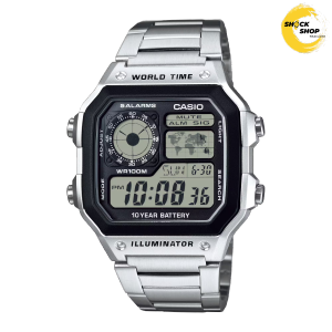 CASIO นาฬิกาข้อมือ รุ่น AE-1200WHD-1A วัสดุสเตนเลสสตีล สีเงิน คาสิโอ