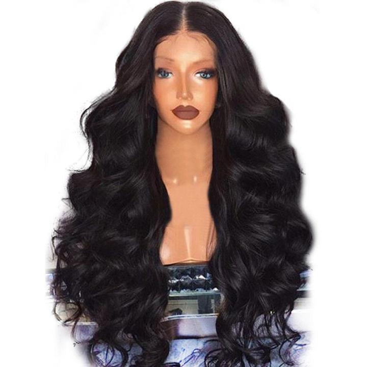Fang Fang Black Curly Wavy Brazilian Remy Human Hair Body Wave Lace Front  Human Hair Wigs for Women Girls