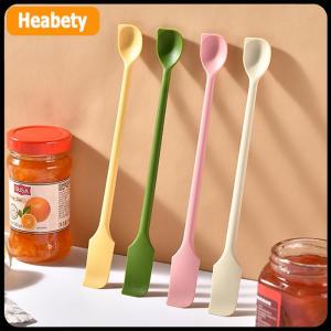【2-3 days delivery】 1Pcs Silicone Spatula Heat Resistant Long Handle Dual-Ended Scraper With Spoon Jam Spatulas Kitchen Gadget Kitchen Accessories