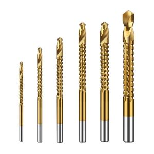 COOLCELLS 6pcs Multi-functional Twist Bore Bits 3-8MM Hole Opening Grooving Drills 3 in 1 Straight Shank HSS Drill Bits Hand Drill Accessories