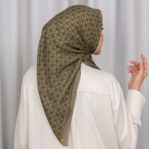 Hijab Segiempat Buttonscarves Ikat Series Voal Motif Premium Mirror