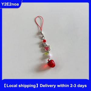 【Local shipping】 Sweet Cute Strawberry Mobile Phone Lanyard Lovely Fruits Phone Chain For Girls Y2K Aesthetic Cellphone Keychain