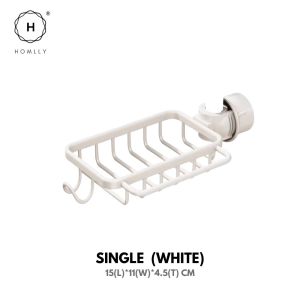 Homlly Aluminum Detachable Single Double Sponge Dish Cloth Facuet Tap Holder Shelf with Towel Hooks