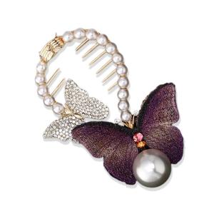 Tính khí kẹp tóc hình hoa shinning kẹp tóc cho người phụ nữ đám cưới tóc đuôi ngựa cao tóc tinh tế kẹp hàm cho cô dâu