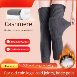 Winter Warm Knee Pads Elastic Non-Slip Extra-Long Brace Old Cold Legs Protector for Joint Care